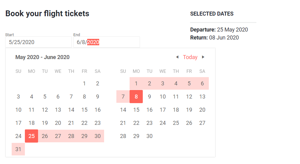 Telerik UI for Blazor DateRangePicker Component Telerik UI for Blazor DateRangePicker Component