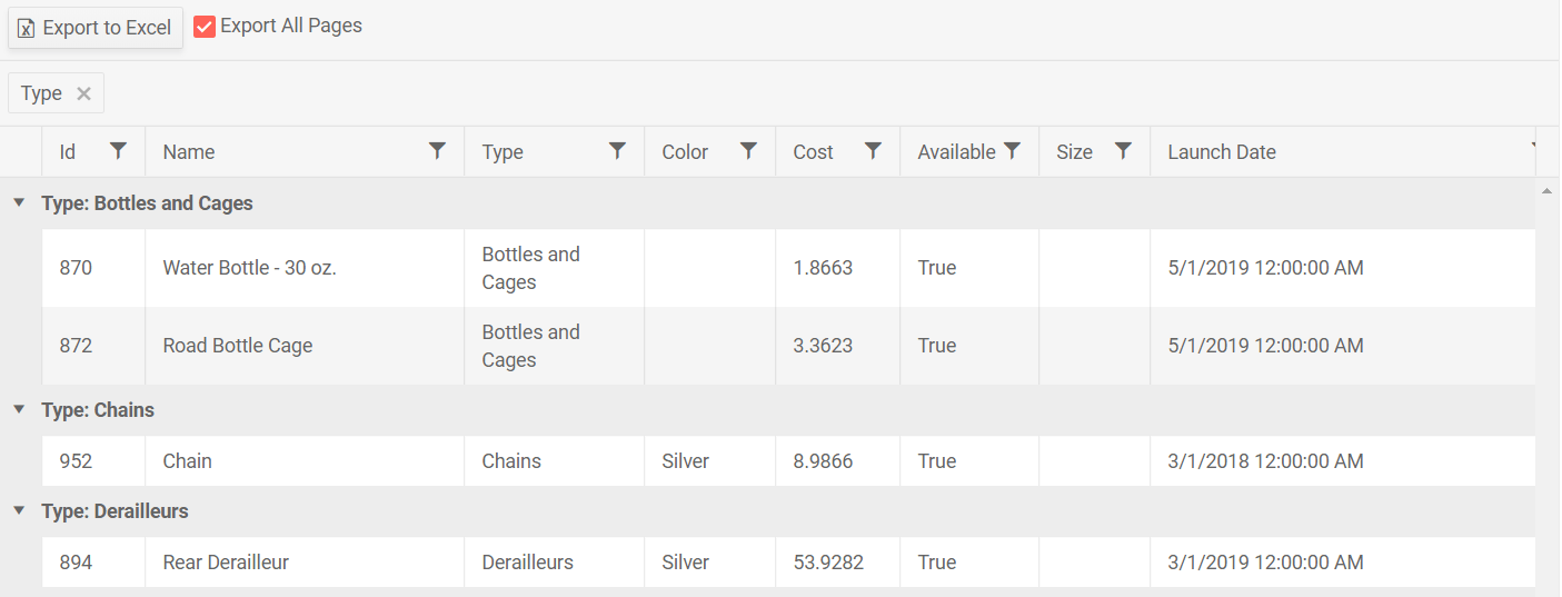 Telerik UI for Blazor Export Grid to Excel Telerik UI for Blazor Export Grid to Excel