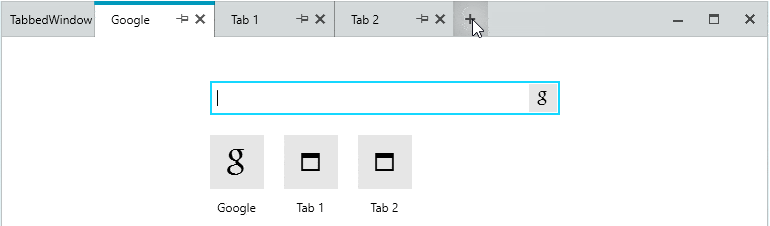 WPF Tabbed Window showcasing adding a new tab