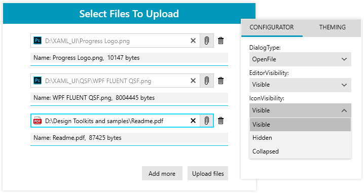 WPF FilePathPicker的Telerik UI