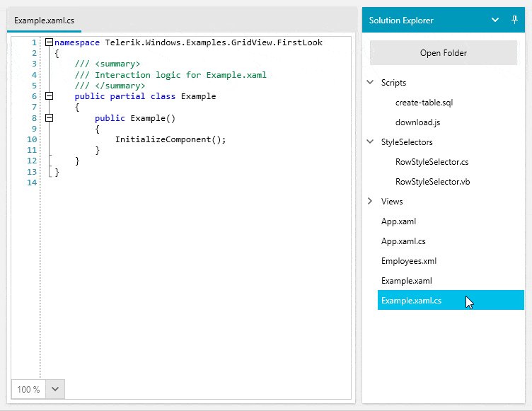 Telerik UI for WPF SyntaxEditor - Programming Languages Support