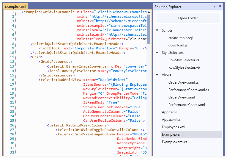 WPF SyntaxEditor的Telerik UI