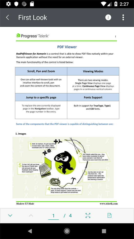 Telerik UI for Xamarin - PDF Viewer - Overview Image