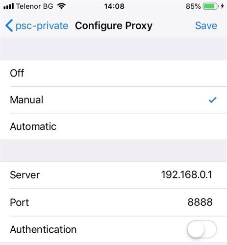 Configure proxy
