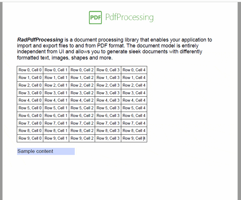 textbox Interactive text box form in a PDF document