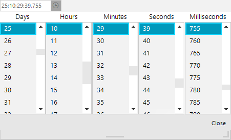 time span picker popup