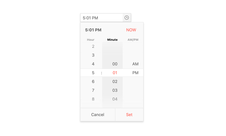 TimePicker - Default Value