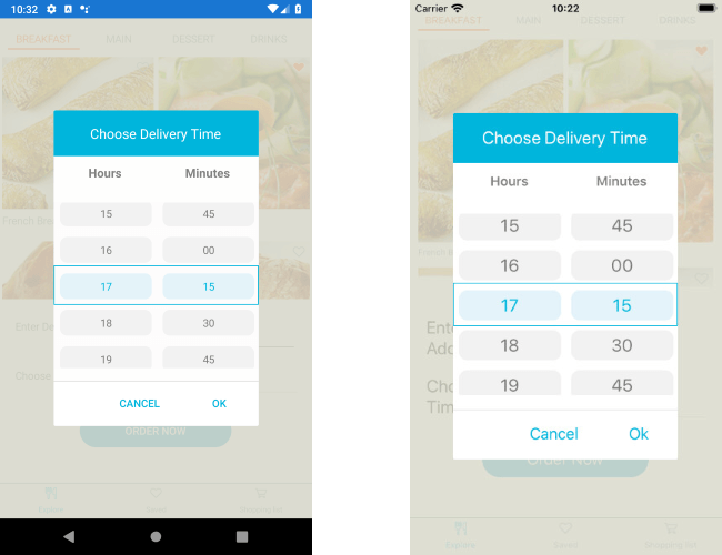 Telerik Xamarin TimePicker