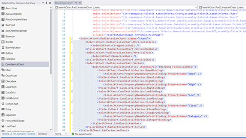 Toolbox Telerik UI for Xamarin controls in VS 2019 Toolbox