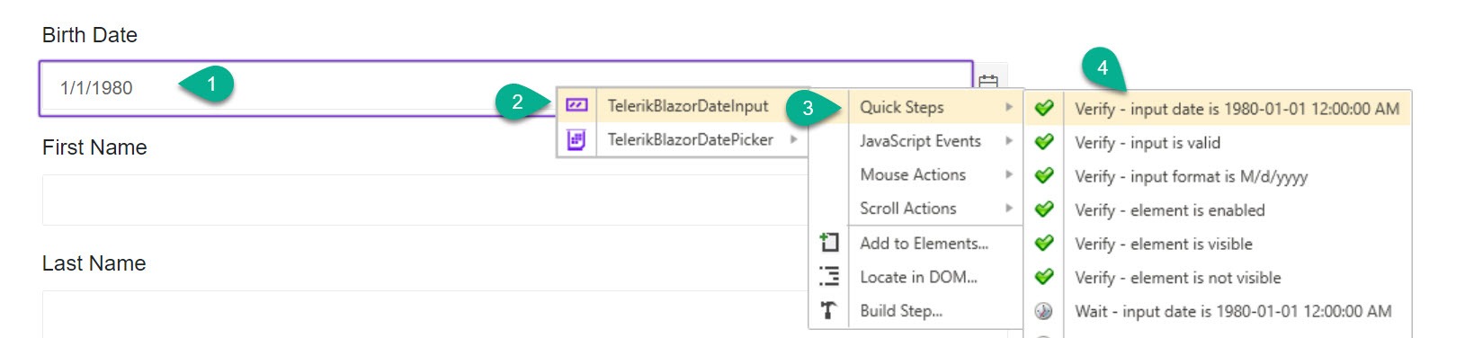 Test Studio Recorder Blazor integration Test Studio Recorder Blazor integration