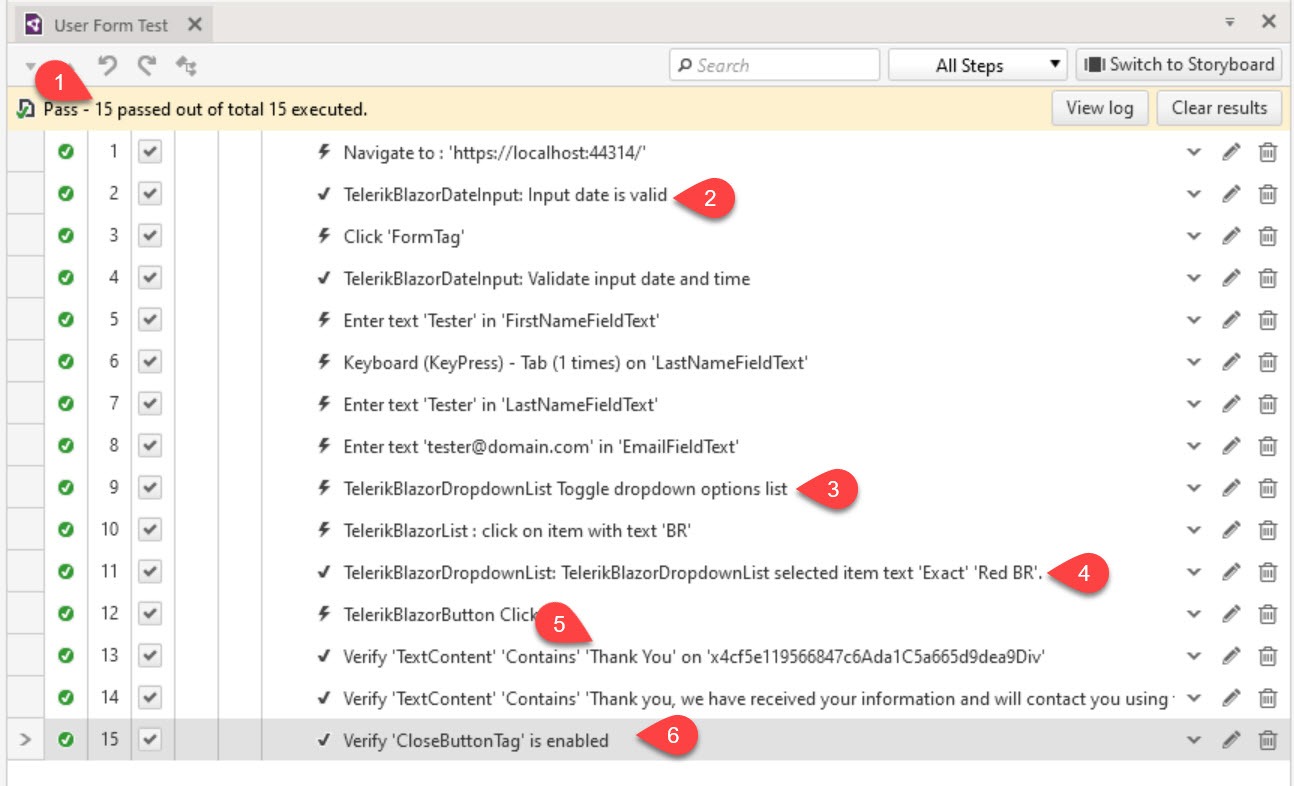 Test Studio automated Blazor test Test Studio automated Blazor test