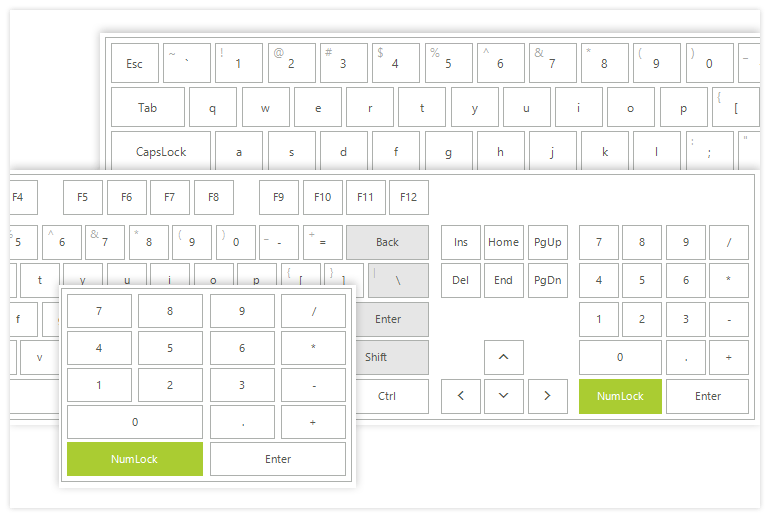 Telerik UI for WinForms Virtual Keyboard - Default and Custom layouts 