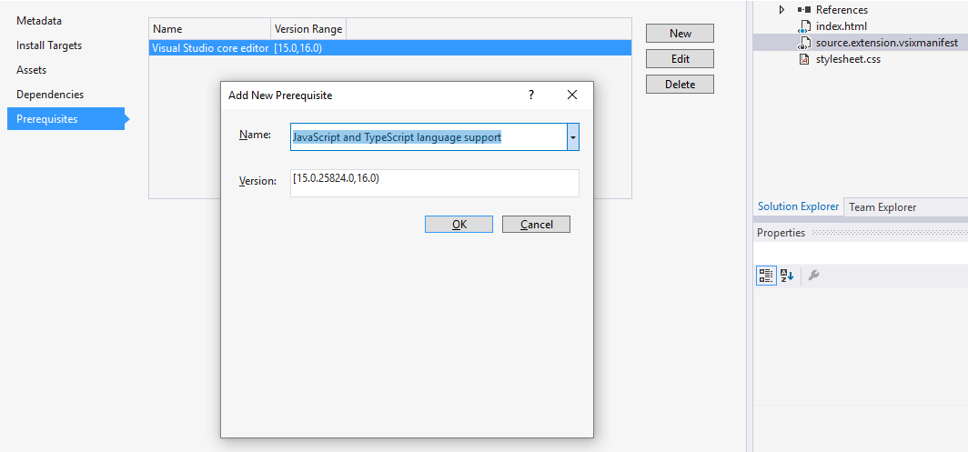 VS prerequisites VS prerequisites