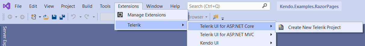 Telerik UI Visual Studio Template Telerik UI Visual Studio Template