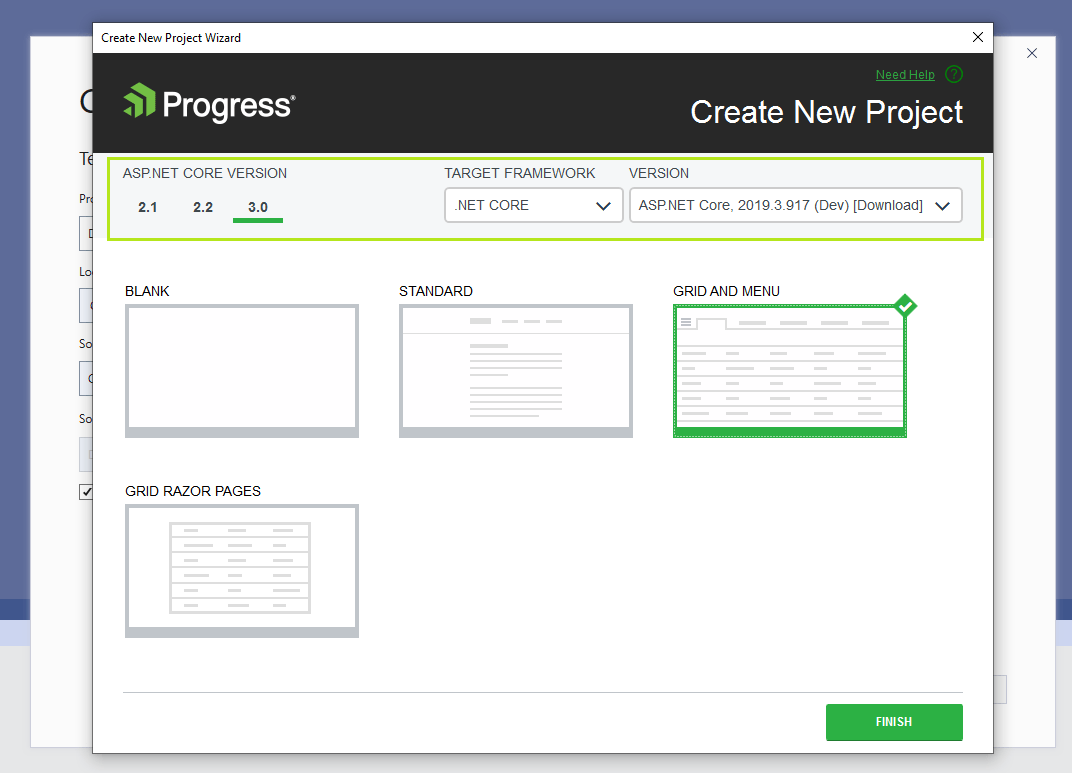 Telerik UI for ASP.NET Core VS Extentions