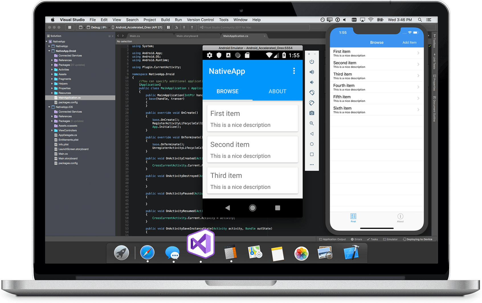 android emulator mac visual studio