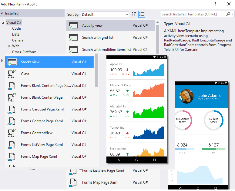 Visual Studio Predefined Templates