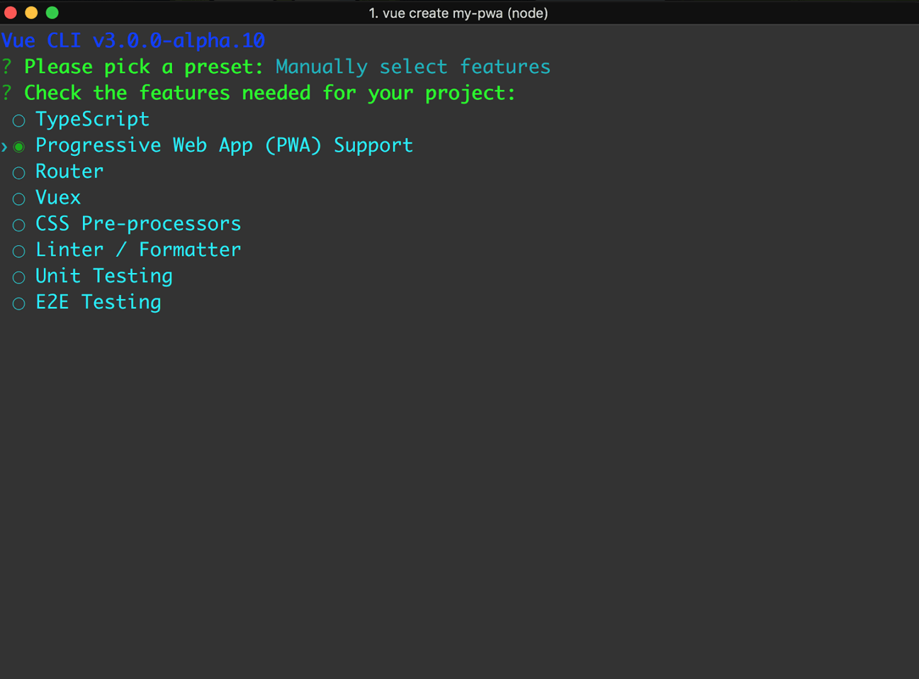 vue pwa 1 PWA - Manually select features