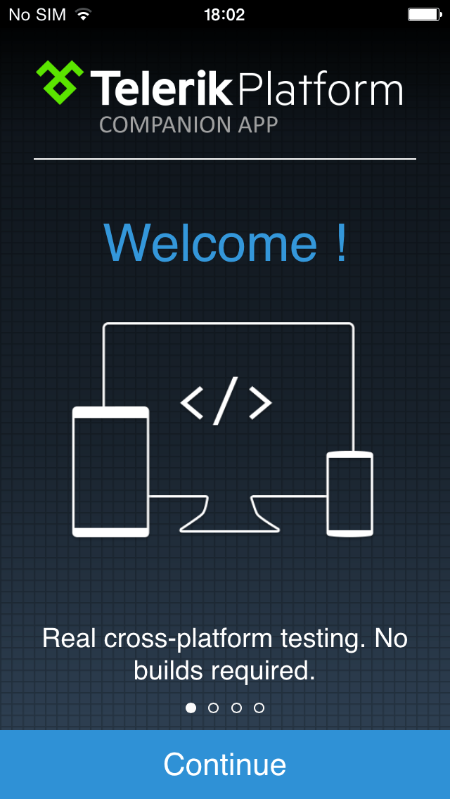 Welcome screen