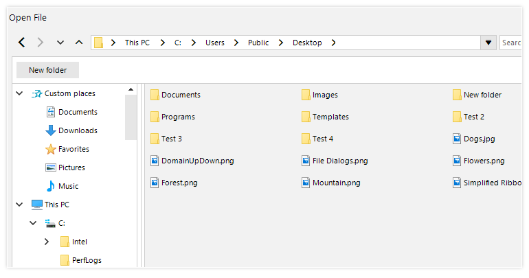 WinForms File Dialogs - Custom Places