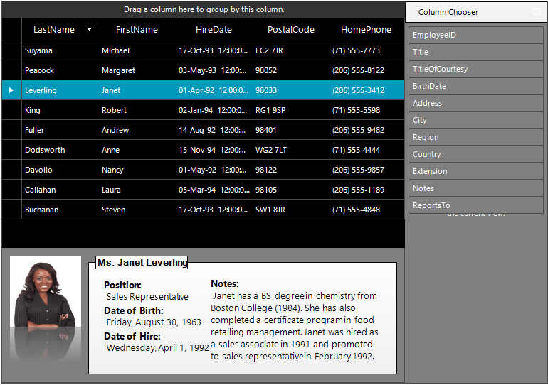 Telerik UI for WinForms - Fluent Dark Theme Image