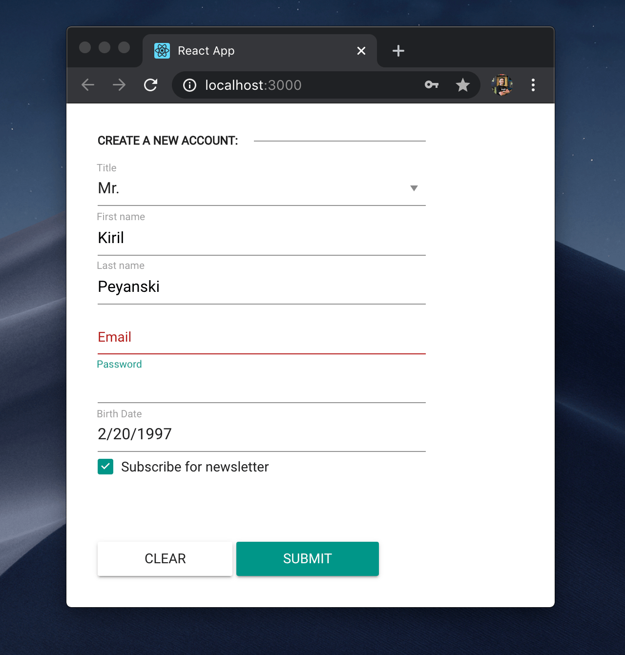 with-scoping KendoReact application with custom theme and scoped button styles