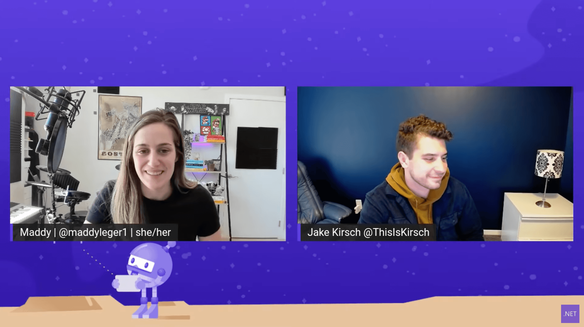 A screencap of Xamarin Standup video with Maddy Leger and Jake Kirsch