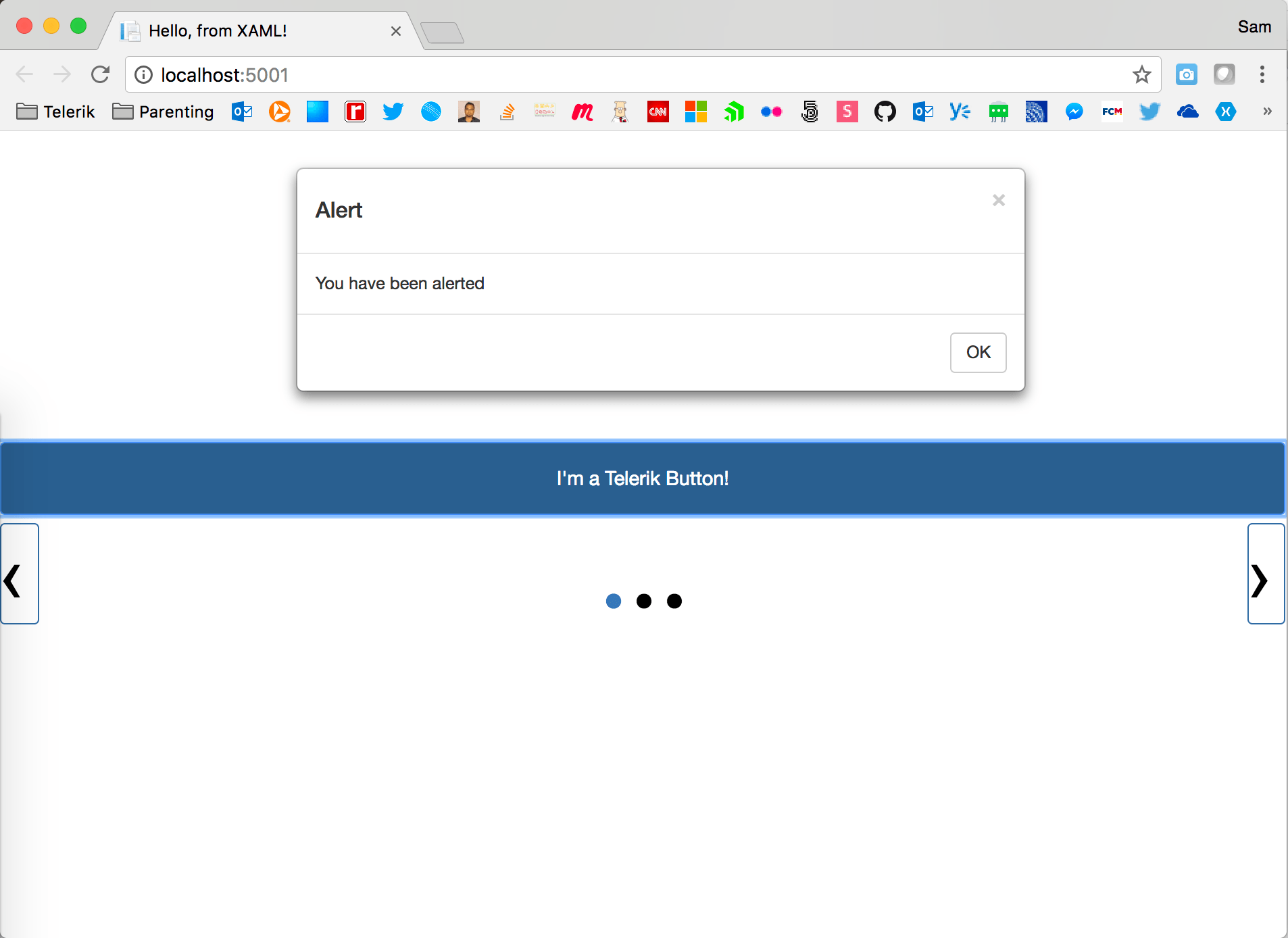 XFAlert Xamarin Alert on Web