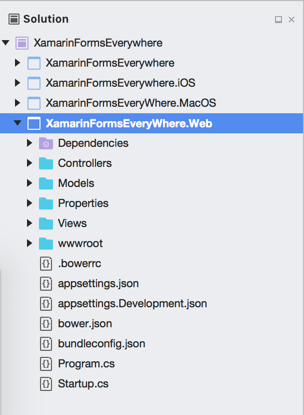 XFWebProject Xamarin Forms Web Project