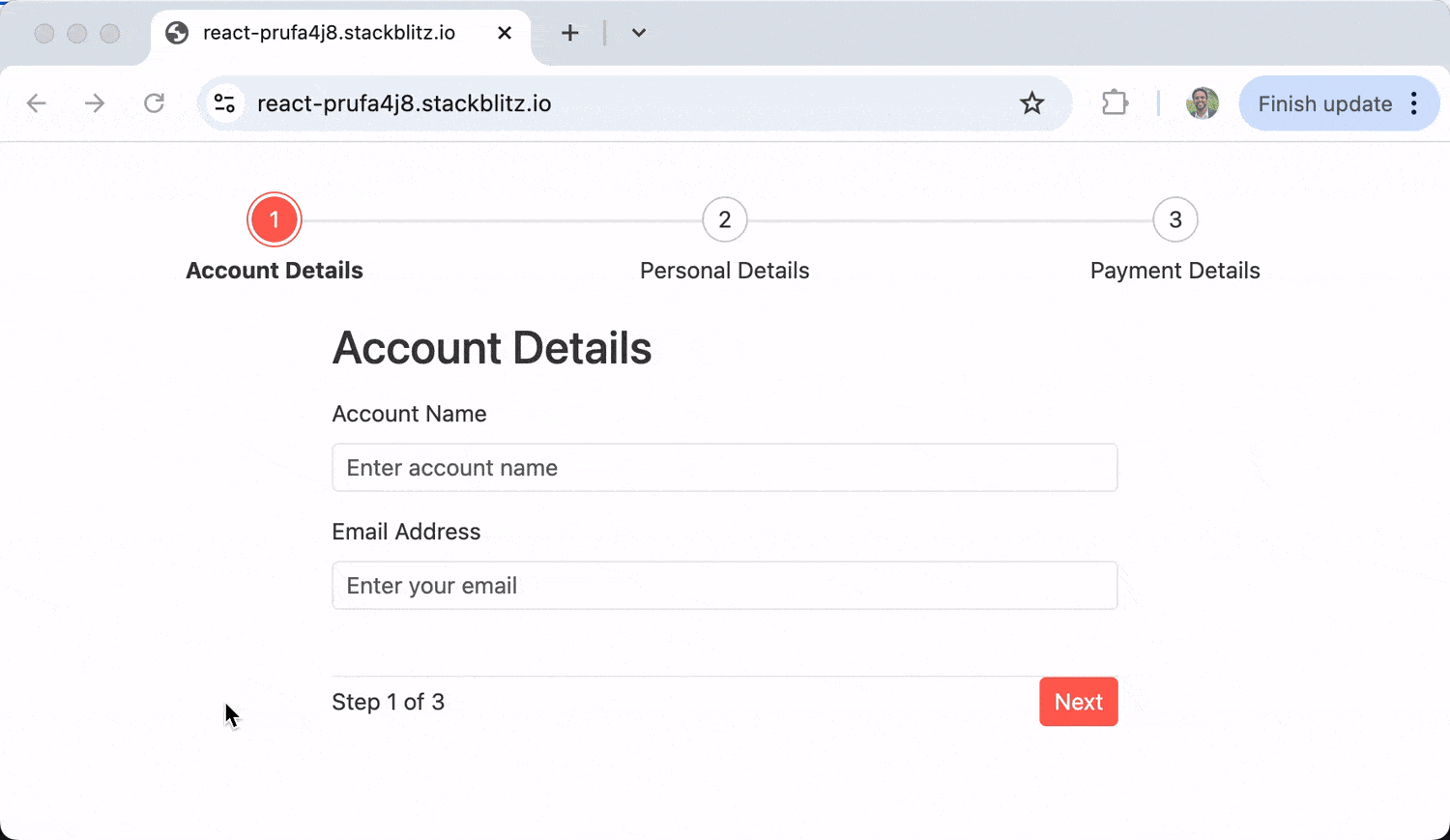Multi-step React form