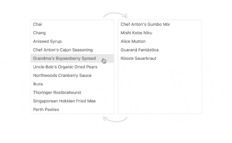 React ListBox Component Drag and Drop