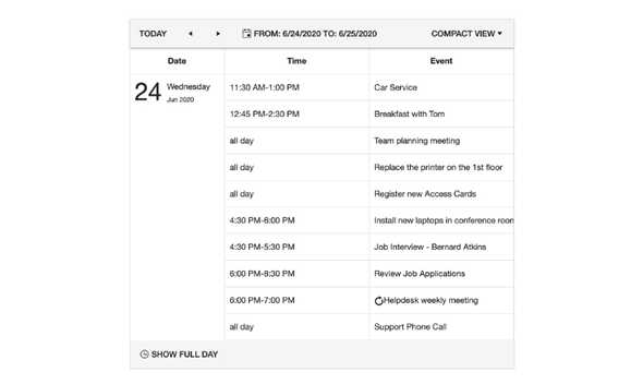 React Scheduler - Agenda View, KendoReact UI Library