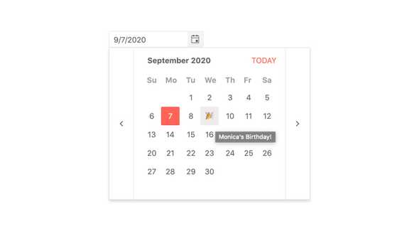 React Calendar - Custom Rendering UI Library