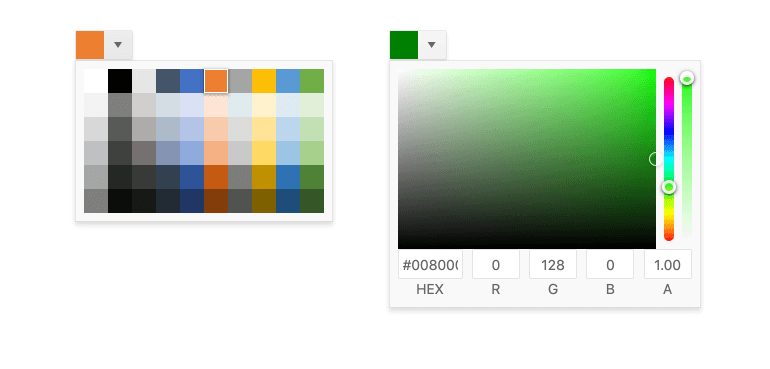 ColorPickers Kendo Angular