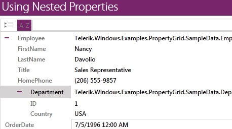 WPF PropertyGrid showcasing nested properties support