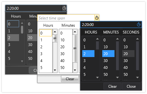 Themes and Appearance in the WPF TimeSpanPicker control