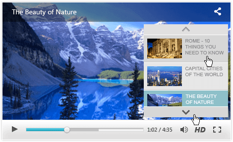Telerik UI for ASP.NET AJAX Media Video Player - playlist