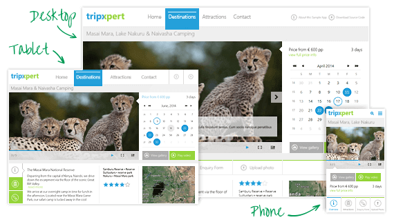 Telerik ASP.NET Web Forms Image Gallery Sample App TripXpert