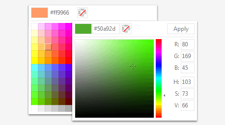 Telerik UI for ASP.NET AJAX ColorPicker - color selection