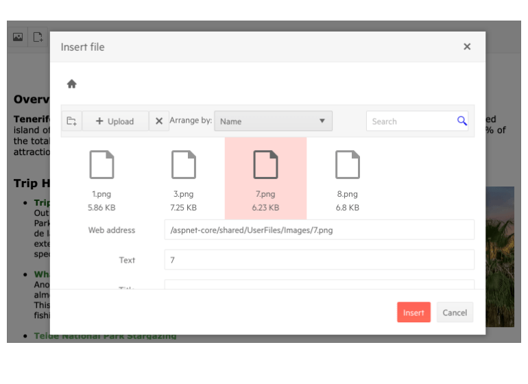 Telerik UI for ASP.NET Core Editor - File Attachment