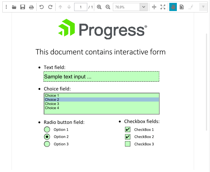 Telerik UI for ASP.NET MVC PdfProcessing - Interactive Forms