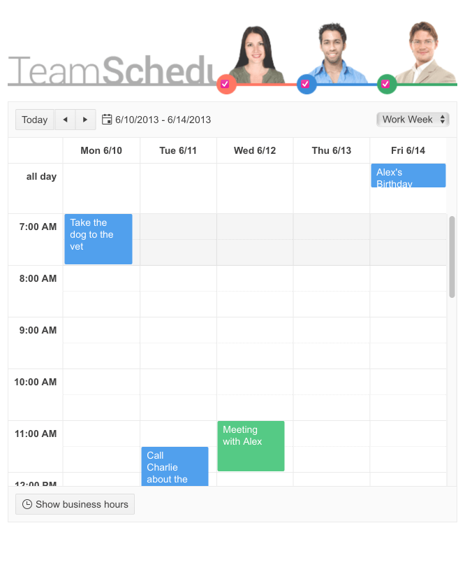 Telerik UI for ASP.NET MVC Scheduler Variety of appointments