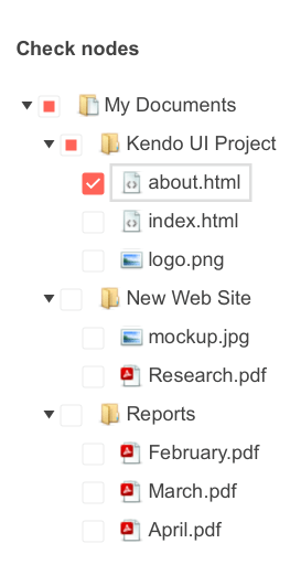 Telerik UI for ASP.NET MVC TreeView - Checkboxes