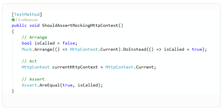 Utilize Arrange, Act, Assert (AAA) Pattern – Telerik JustMock