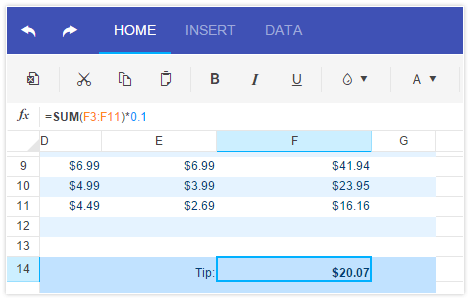 Spreadsheet Telerik Ui For Aspnet Mvc Controls Telerik