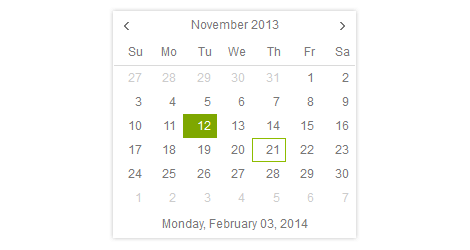 Jquery Calendar Widget Kendo Ui For Jquery