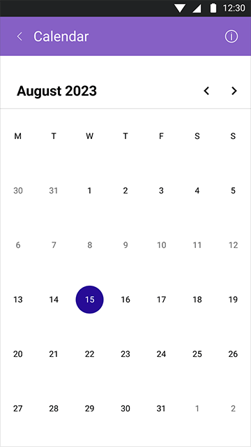 MAUI Calendar component BlackoutDates