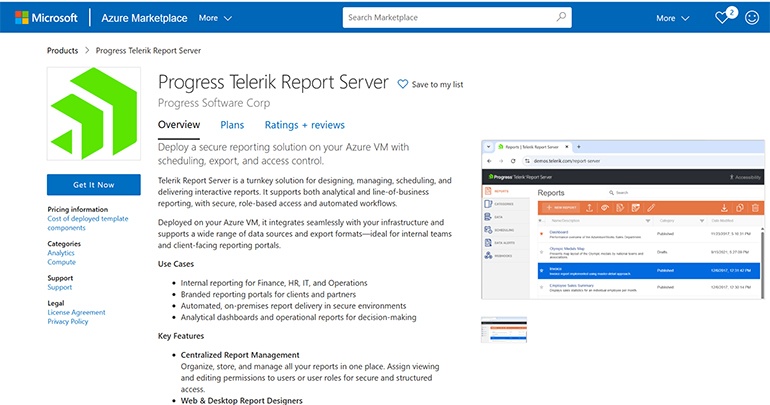 Report Server Azure Marketplace