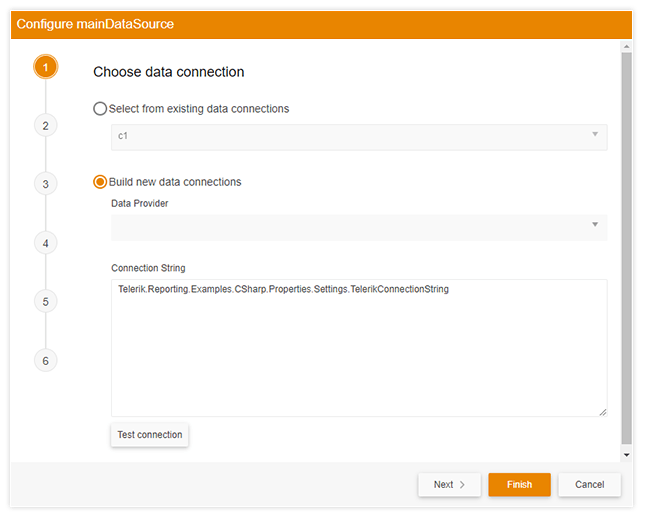 Data related tools in the web-based report designer 