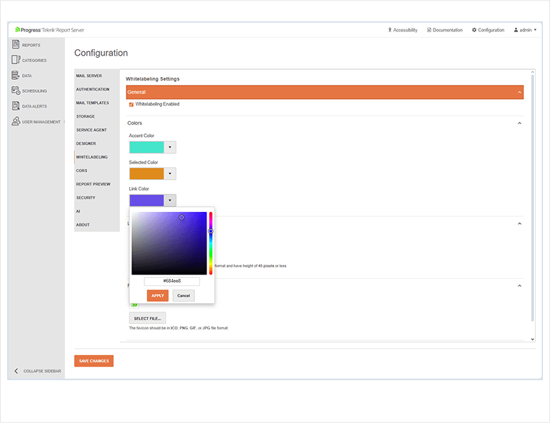 Telerik Report Server - White-labeling